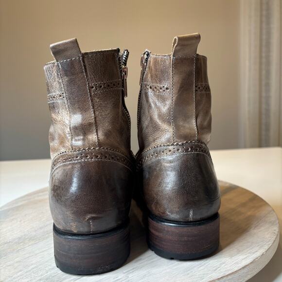 Freebird by Steven Bradford II Men’s 11 Wingtip Combat Boots Gray Leather - Picture 7 of 11